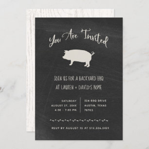 Trendy Rustic GRILLEN oder Party Black Chalkboar Einladung