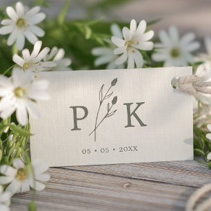 Trendy Rustic Wedding Initials Boho Wildblumen Gummistempel