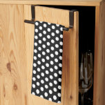 Trendy Rustic White Polka Dots Vorlage Schwarz Geschirrtuch<br><div class="desc">Custom Elegant Classic Rustikal Weiße Polka Dots Template Niedlich Küche & Dining / Tisch & Küche Wäsche / Schwarze Küche Handtuch.</div>