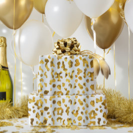 Trendy Safari Chic Gold Leopard Print Geschenk Geschenkpapier