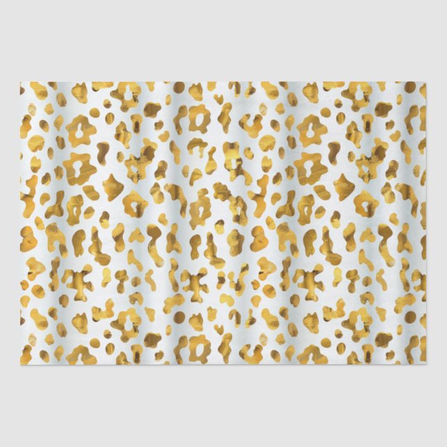 Trendy Safari Chic Gold Leopard Print Geschenk Seidenpapier (Vorderseite)