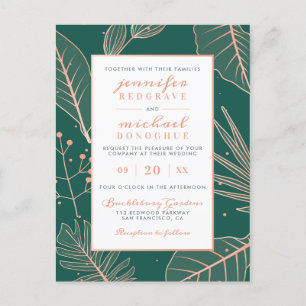 Trendy Sage Green Moderne Branches Stilvolle Hochz Einladungspostkarte