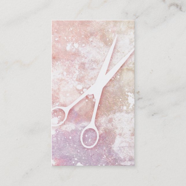 trendy Scheren des Haar-Stylistsalongalaxie-Rosas Terminkarte (Vorderseite)