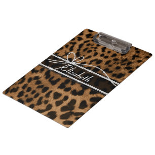 Trendy schicke gürtelige Imitate brauner Leopard Klemmbrett