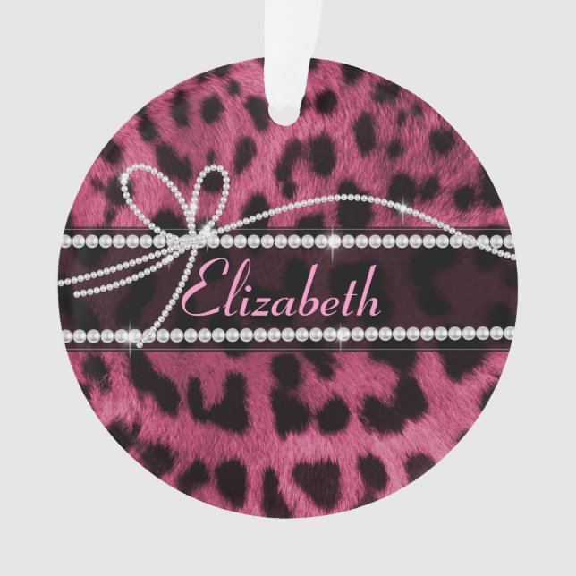 Trendy schicke gürtelige Imitate heiß rosa Leopard Ornament (Vorderseite)