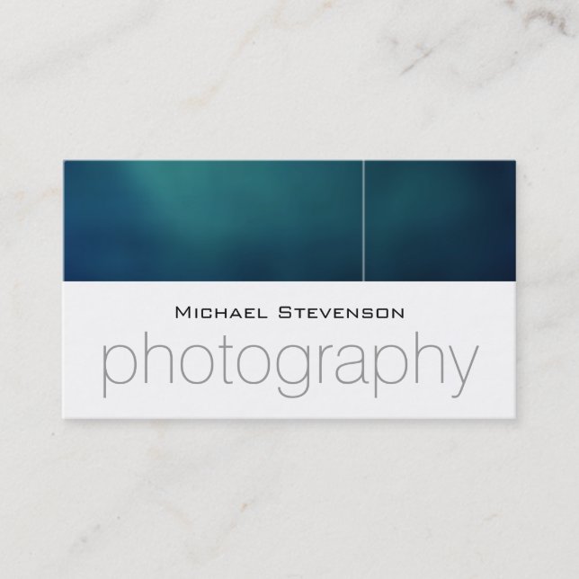Trendy Schlicht Blue White Artist Business Card Visitenkarte (Vorderseite)