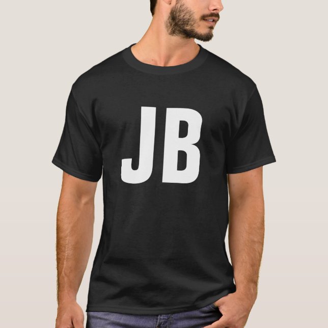Trendy schlichte, fette Monogramm-Initialen T-Shirt (Vorderseite)