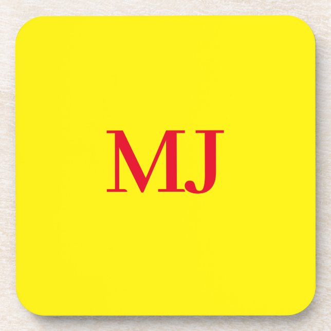 Trendy schlichte Monogramm-Initialen Getränkeuntersetzer (Vorderseite)