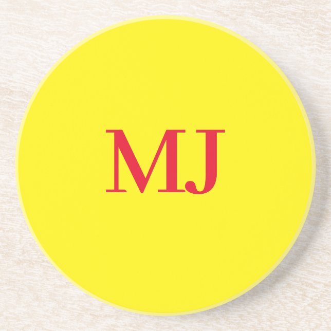 Trendy schlichte Monogramm-Initialen Getränkeuntersetzer (Vorne)