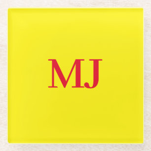 Trendy schlichte Monogramm-Initialen Glasuntersetzer
