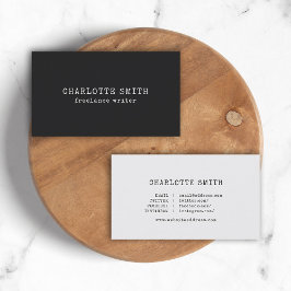 Trendy Schreibwriter Dark Gray Social Media Visitenkarte