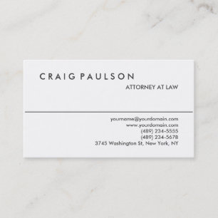 Trendy Schwarz-weiß Attorney at Law Business Card Visitenkarte