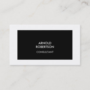 Trendy Schwarz-weiß Border Modern Business Card Visitenkarte