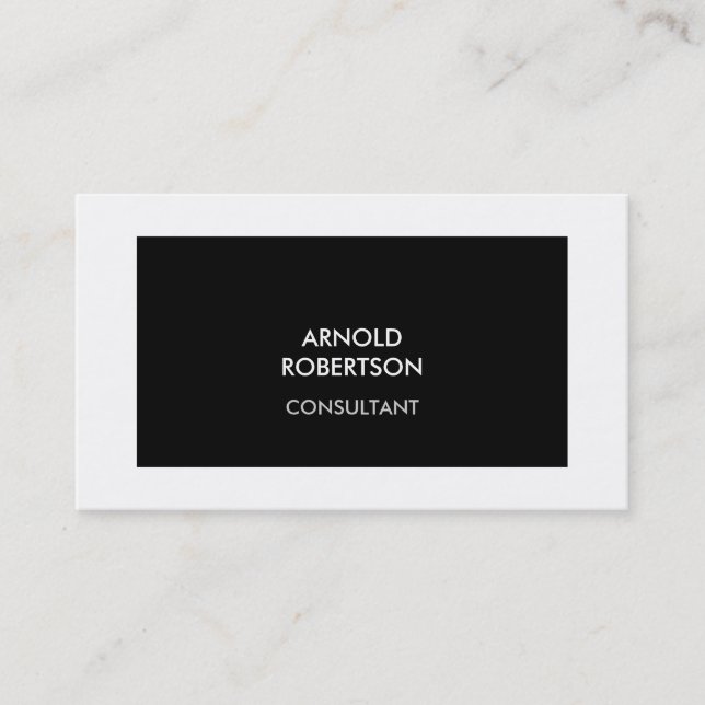 Trendy Schwarz-weiß Border Modern Business Card Visitenkarte (Vorderseite)