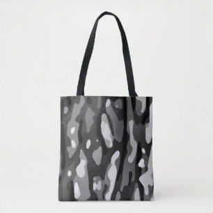 Trendy Schwarz-weiß Grau Abstraktes Muster Tasche