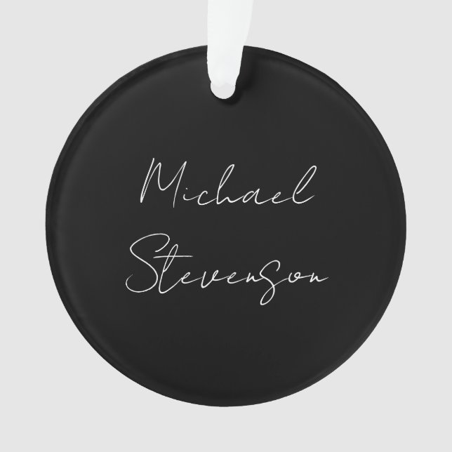 Trendy Schwarz-weiß Handwriting Minimalistisch Ornament (Vorderseite)