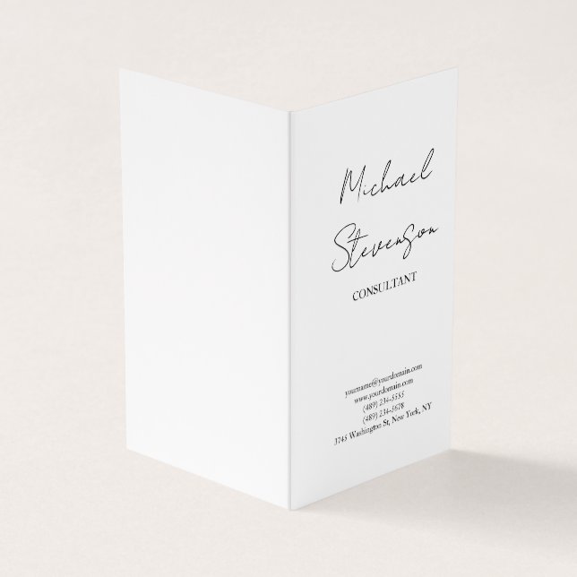 Trendy Schwarz-weiß Handwriting Minimalistisch Visitenkarten (Vorderseite)