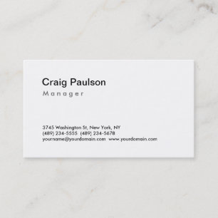Trendy Schwarz-weiß Manager Business Card Visitenkarte
