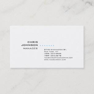Trendy Schwarz-weiß Manager Business Card Visitenkarte
