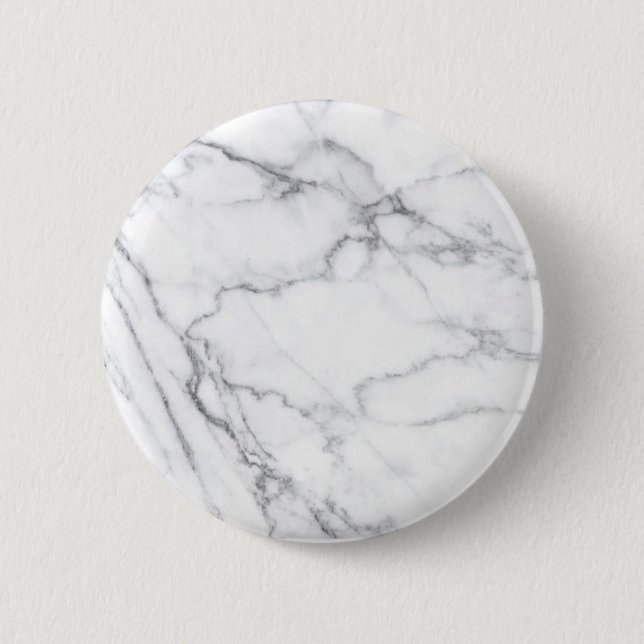 Trendy Schwarz-weiß Marble Stone Button (Vorderseite)