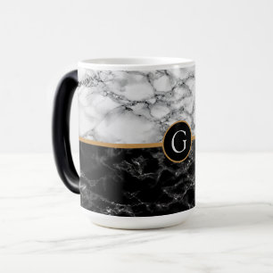 Trendy Schwarz-Weiß-Marmor-Stein hinzufügen Ihre Verwandlungstasse