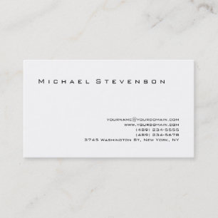 Trendy Schwarz-weiß Simple Schlicht Business Card Visitenkarte