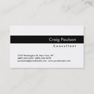 Trendy Schwarz-weiß Strip Business Card Visitenkarte