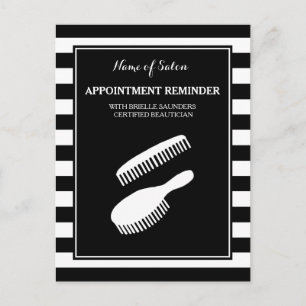 Trendy Schwarz-weiß Stripes Ernennung Erinnerung Postkarte