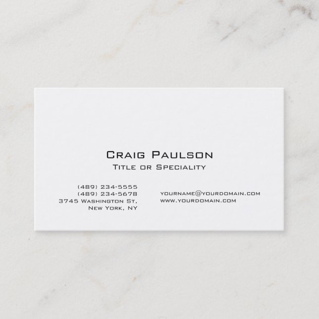 Trendy Schwarz-weiß Stylish Business Card Visitenkarte (Vorderseite)