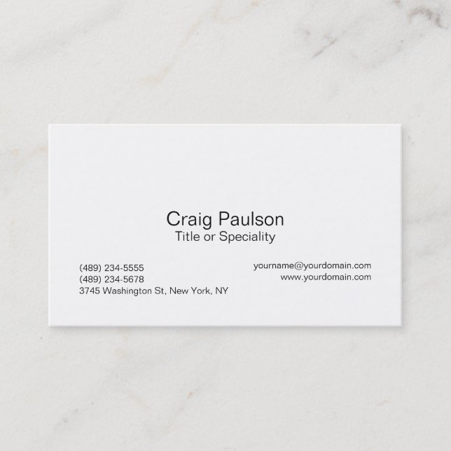 Trendy Schwarz-weiß Stylish Business Card Visitenkarte (Vorderseite)