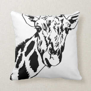 Trendy Schwarz-weiße Giraffedekoratives Kissen