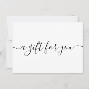 Trendy Schwarz-weiße, schlichte Geschenkgutschrift