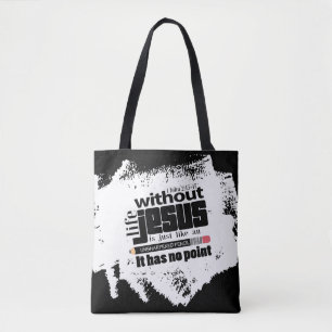 Trendy Schwarz-weißes Christliches Inspirationsan Tasche