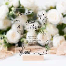 Trendy Scribble Doodle Script Wedding