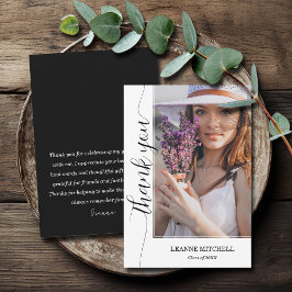 Trendy Script Foto Abschluss Dankeskarte