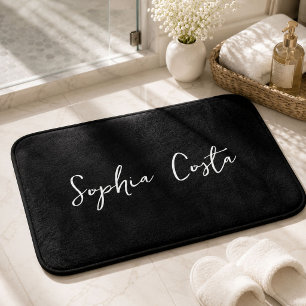 Trendy Script Modern Custom Signname Black Badematte