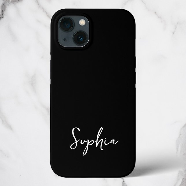 Trendy Script Modern Custom Signname Black Case-Mate iPhone Hülle (Von Creator hochgeladen)