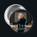 Trendy Script Modern Simple Graduation Photo Button<br><div class="desc">Trendy Script Modern Simple Graduation Photo Button</div>