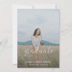 Trendy Script Overlay Foto Abschluss Einladung