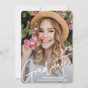 Trendy Script Text, Graduate Add Pic Abschluss Ankündigung