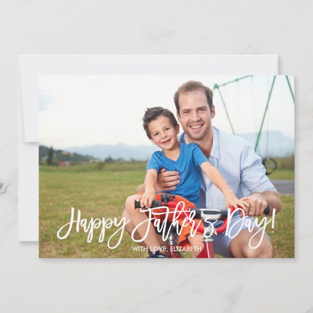 Trendy Script | Vatertag-Foto Karte (Vorderseite)
