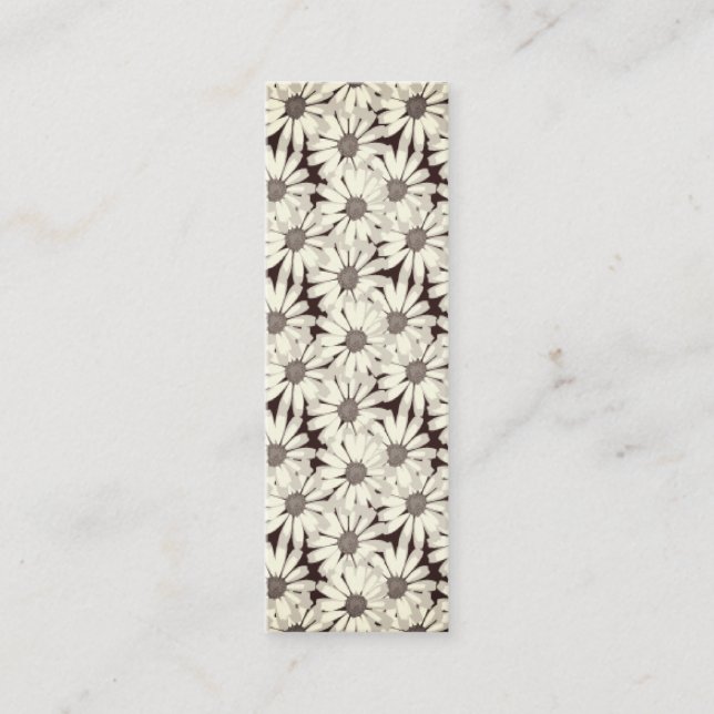 Trendy Seamless Floral Black and White Telefonnummerkarte (Vorderseite)