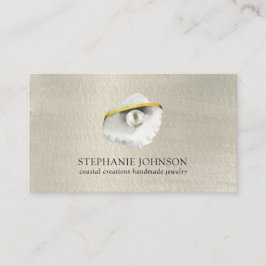 Trendy Seashell Iridescent Pearl Watercolor Visitenkarte