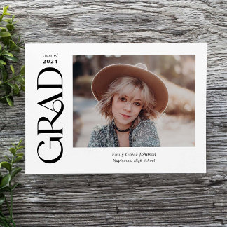Trendy Serif Zwei Fotos Abschluss Ankündigung