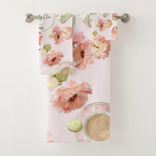 Trendy Shabby Chic Peonies and Macarons Set