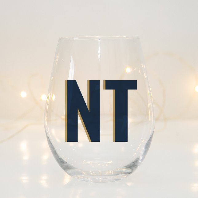 Trendy Shadow Monogram Wedding Customized Stemless Weinglas Ohne Stiel (Von Creator hochgeladen)