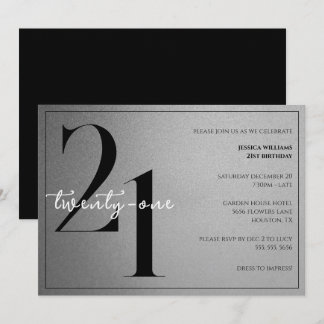 Trendy Shiny Modern Unisex 21st Birthday Einladung