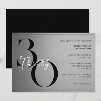 Trendy Shiny Modern Unisex 30th Birthday Einladung