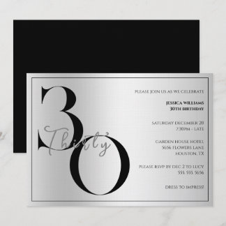 Trendy Shiny Modern unisex 30th Birthday  Einladung