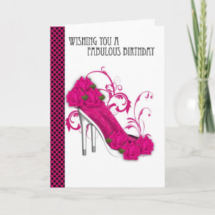 Trendy Shoe und Rose Geburtstagskarte Karte